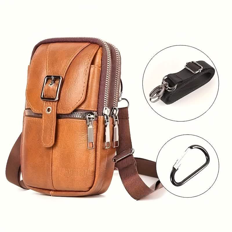 Herren-Gürteltasche aus echtem Leder