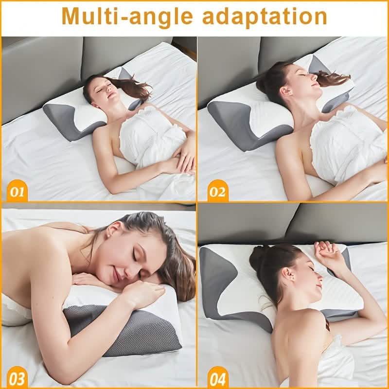 Ergonomisches Memory Foam Nackenkissen – Langsames Zurückfedern, Rücken- und Seitenschläfer