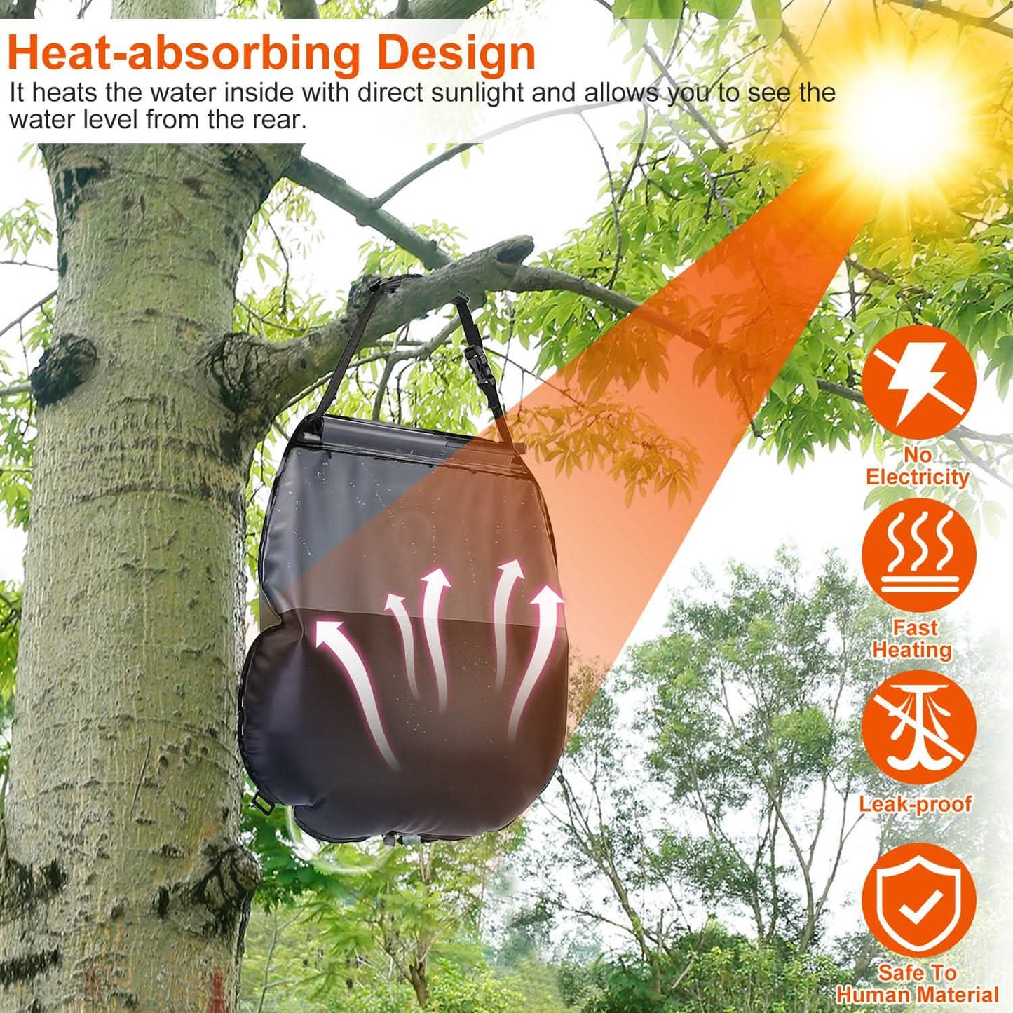 5Gal Solar-Heizung Camping-Duschsack