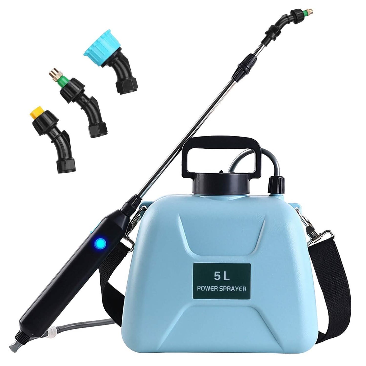 5L/1/3 Gallon Elektrische Pflanzensprühflasche Teleskopisch Wiederaufladbar mit 3 Sprühköpfen