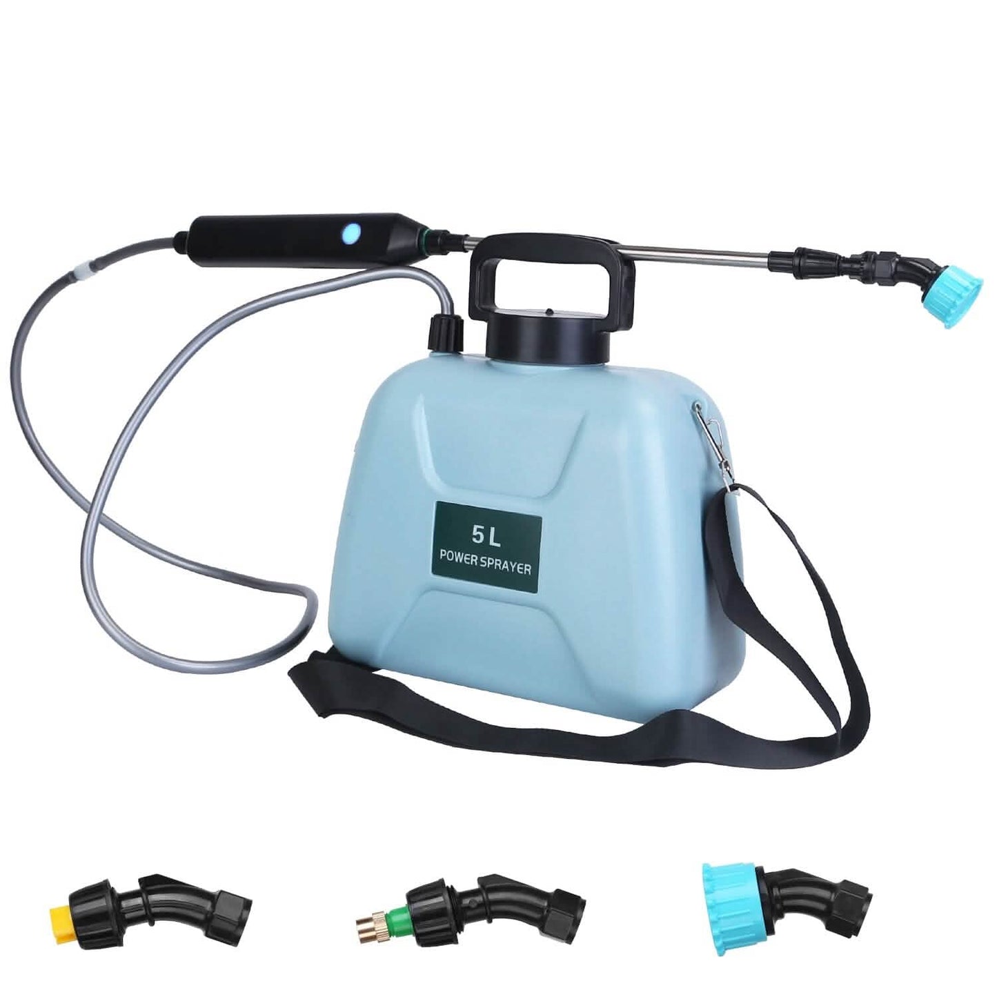 5L/1/3 Gallon Elektrische Pflanzensprühflasche Teleskopisch Wiederaufladbar mit 3 Sprühköpfen