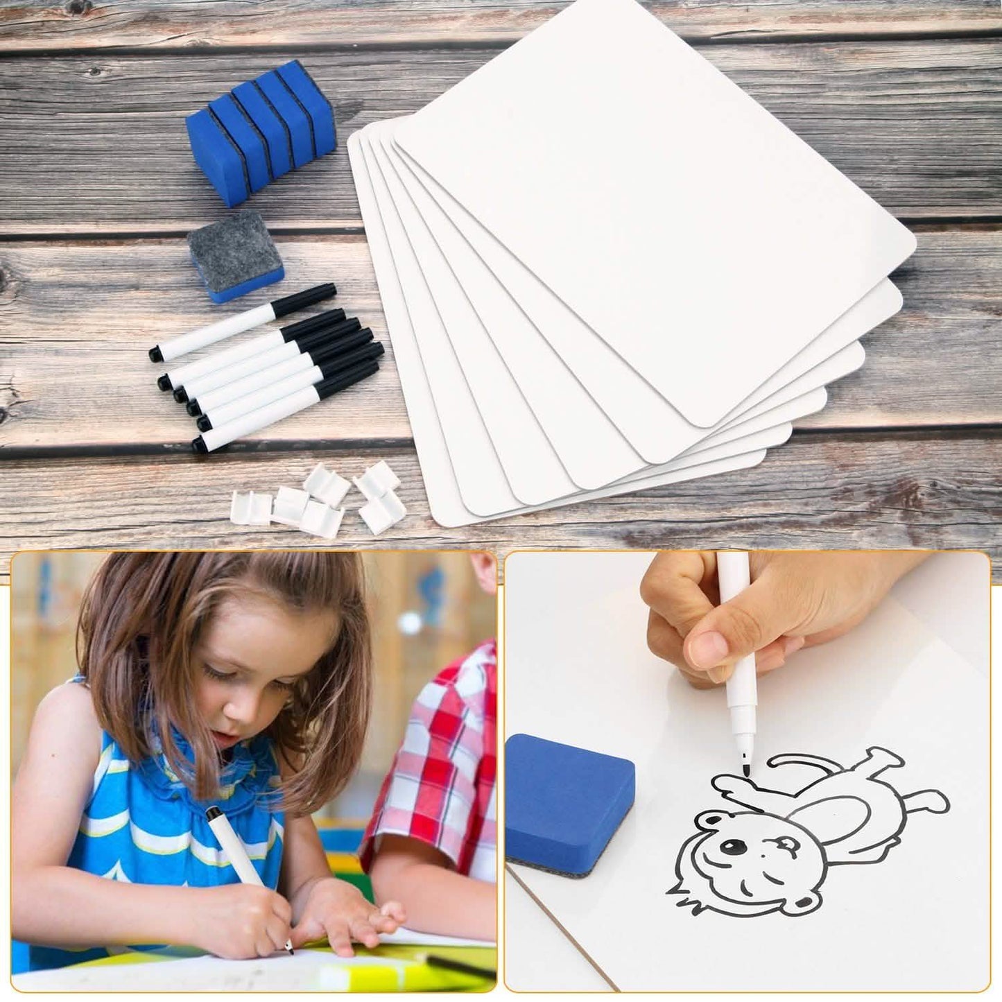 6 Kits Whiteboard Stifteclips Trocken Abwischbares Zeichenbrett