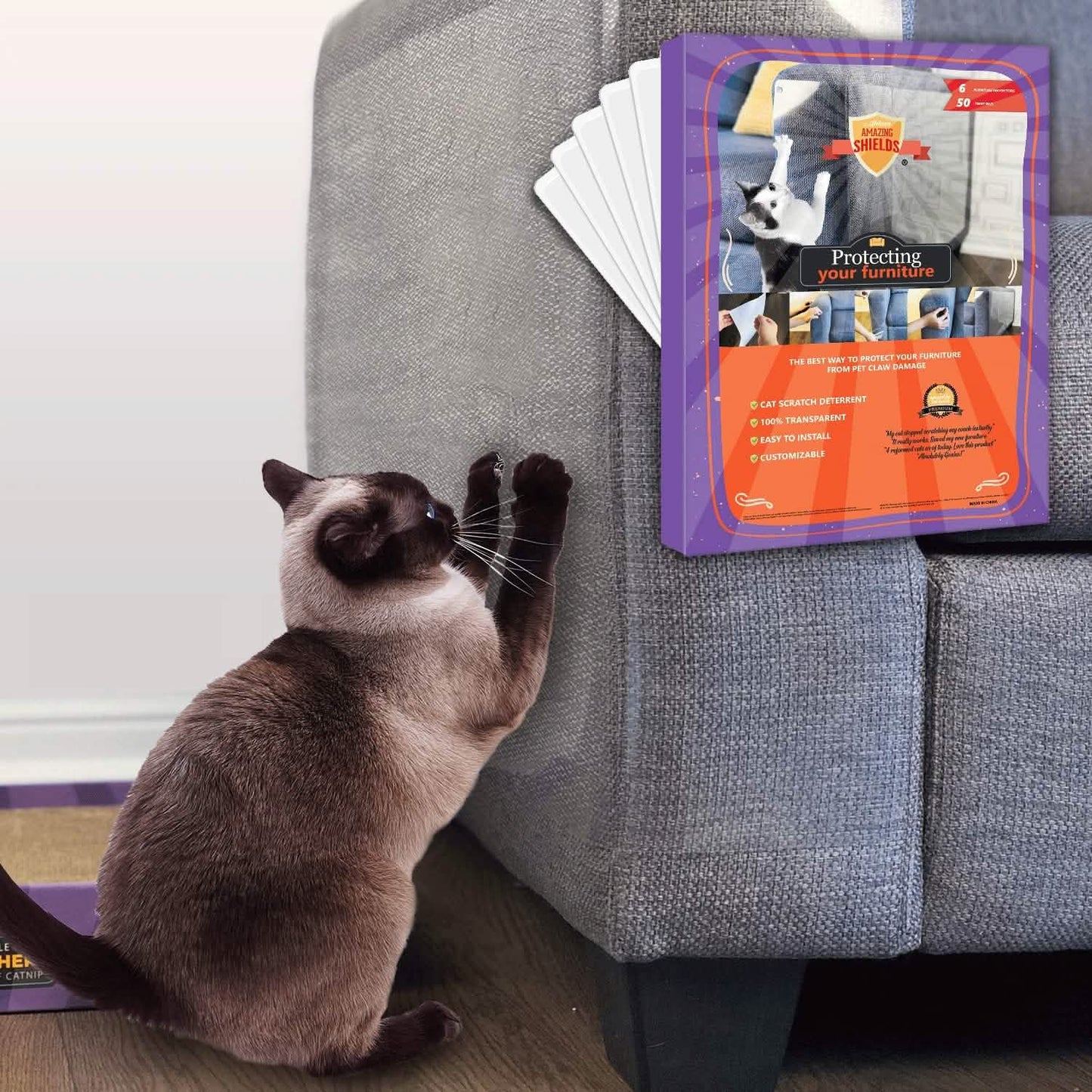 6er-Pack: Amazing Shields Kratzschutz für Katzen