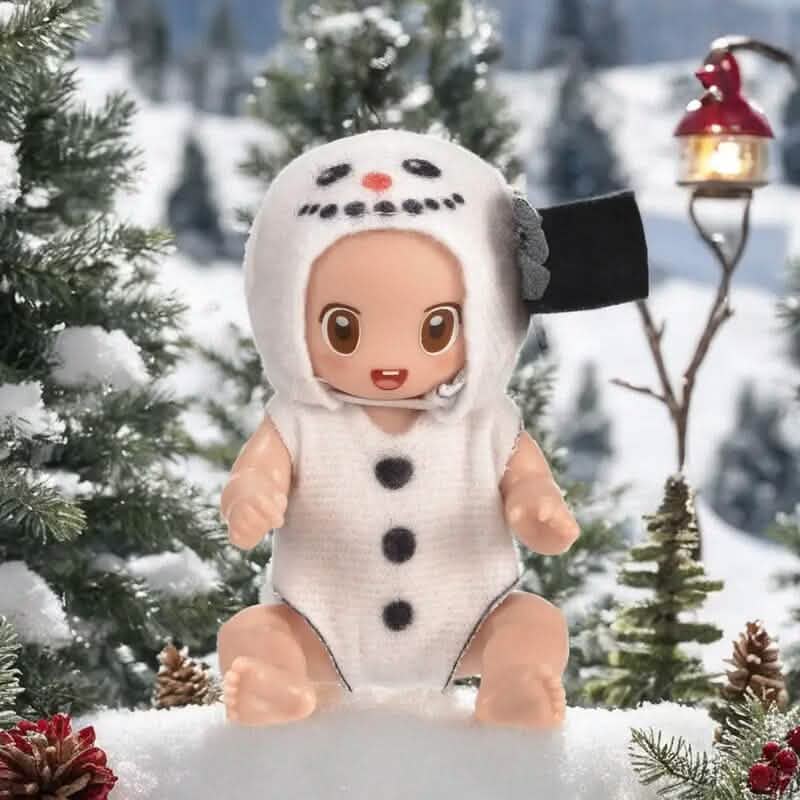 6er-Pack: Mini-Reborn-Babypuppen im Weihnachtslook