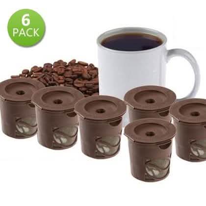 6er-Pack: Handliche Kaffeebecher Wiederverwendbare Einzel-Kaffeepads