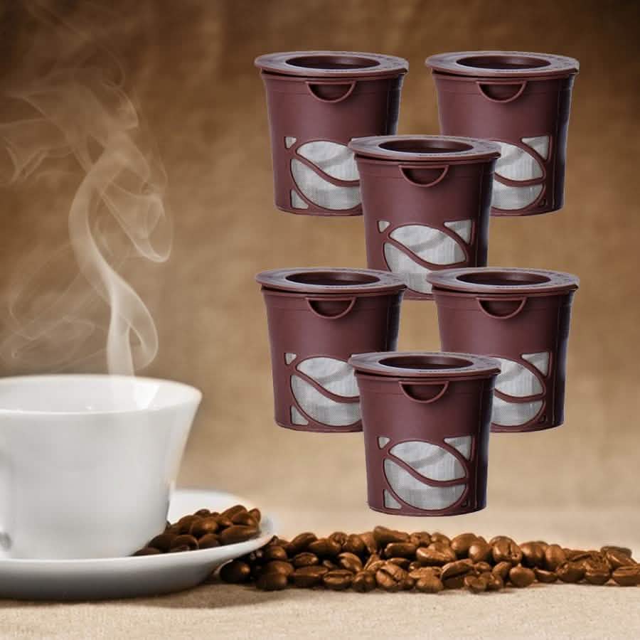 6er-Pack: Handliche Kaffeebecher Wiederverwendbare Einzel-Kaffeepads