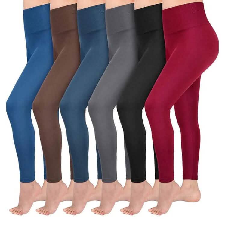 6er-Pack: Warme Damen-Leggings mit Fleecefutter, hoher Taille, weich und dehnbar