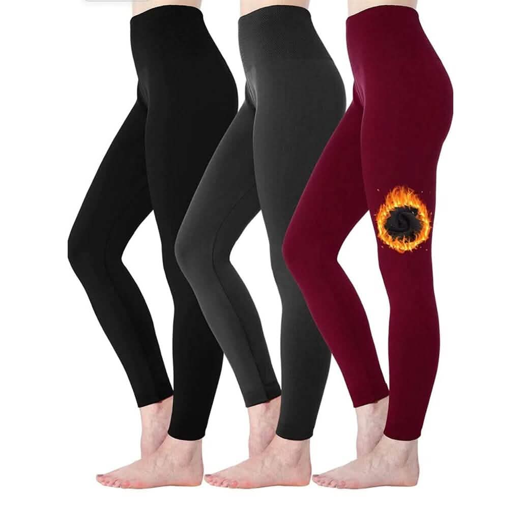 6er-Pack: Warme Damen-Leggings mit Fleecefutter, hoher Taille, weich und dehnbar