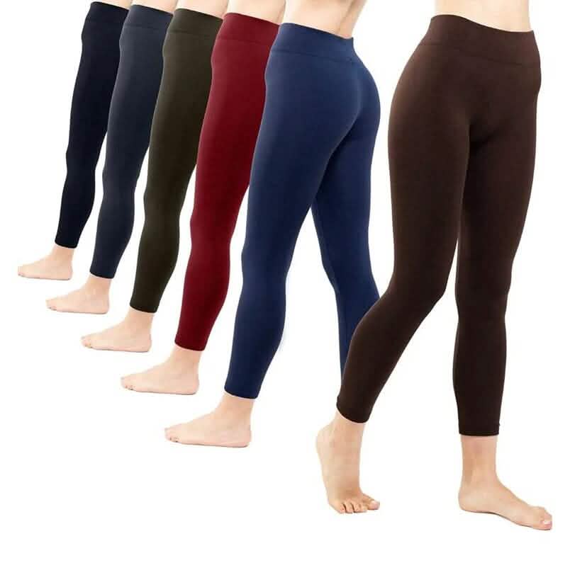 6er-Pack: Warme Damen-Leggings mit Fleecefutter, hoher Taille, weich und dehnbar
