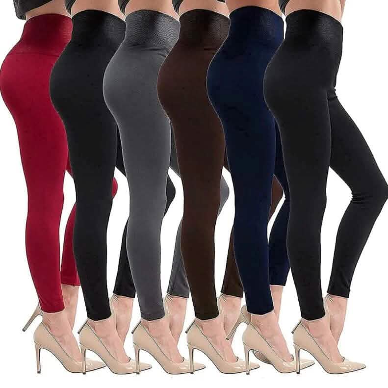 6er-Pack: Warme Damen-Leggings mit Fleecefutter, hoher Taille, weich und dehnbar
