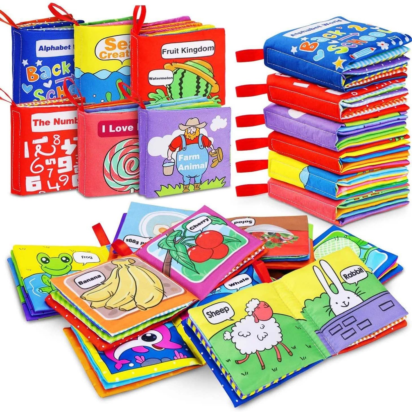 6er-Pack: Magicfun Stoff-Babybücher