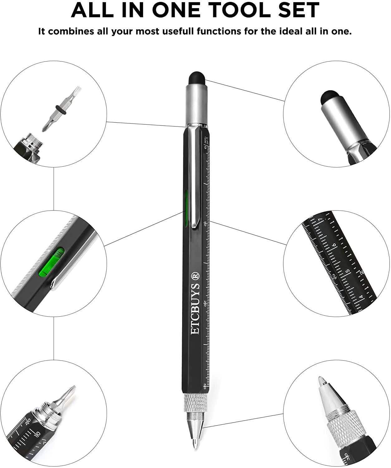 6er-Pack: Multi-Tool Schraubendreher-Stift Tasche