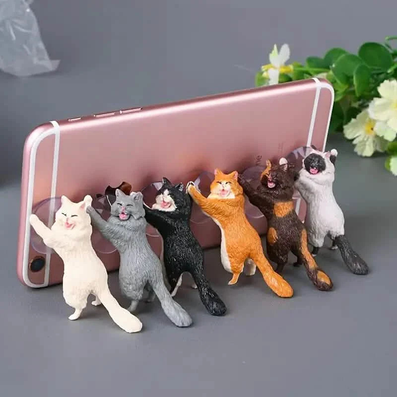 6er-Pack: Tragbarer universeller niedlicher Katzen-Handyhalter