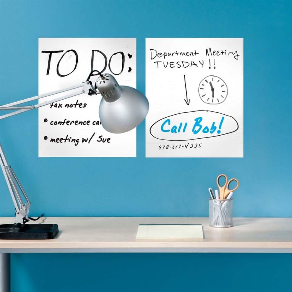6er-Pack: Abnehmbare Whiteboard-Folien mit Marker