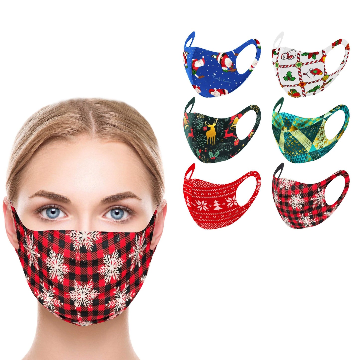 6er-Pack: Wiederverwendbare Gesichtsmasken mit Urlaubsmotiven
