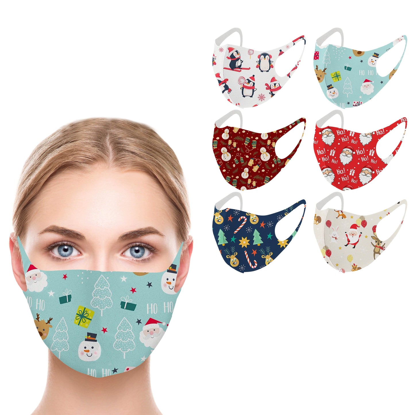 6er-Pack: Wiederverwendbare Gesichtsmasken mit Urlaubsmotiven