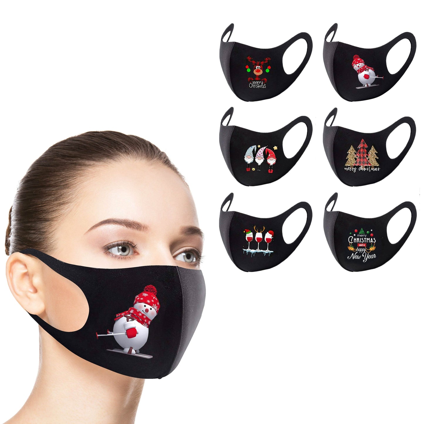 6er-Pack: Wiederverwendbare Gesichtsmasken mit Urlaubsmotiven