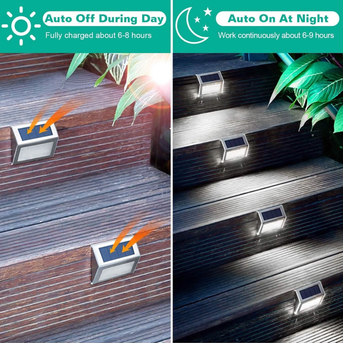 6er-Pack: Solar-Stufenleuchten