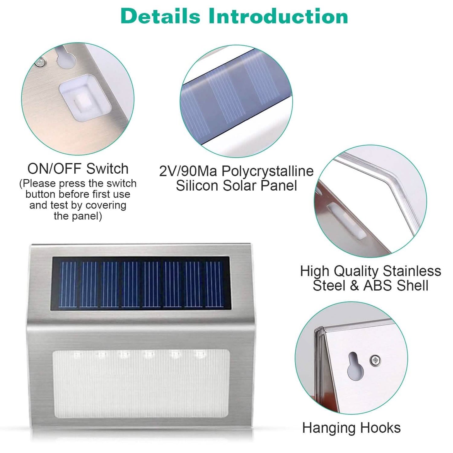 6er-Pack: Solar-Stufenleuchten