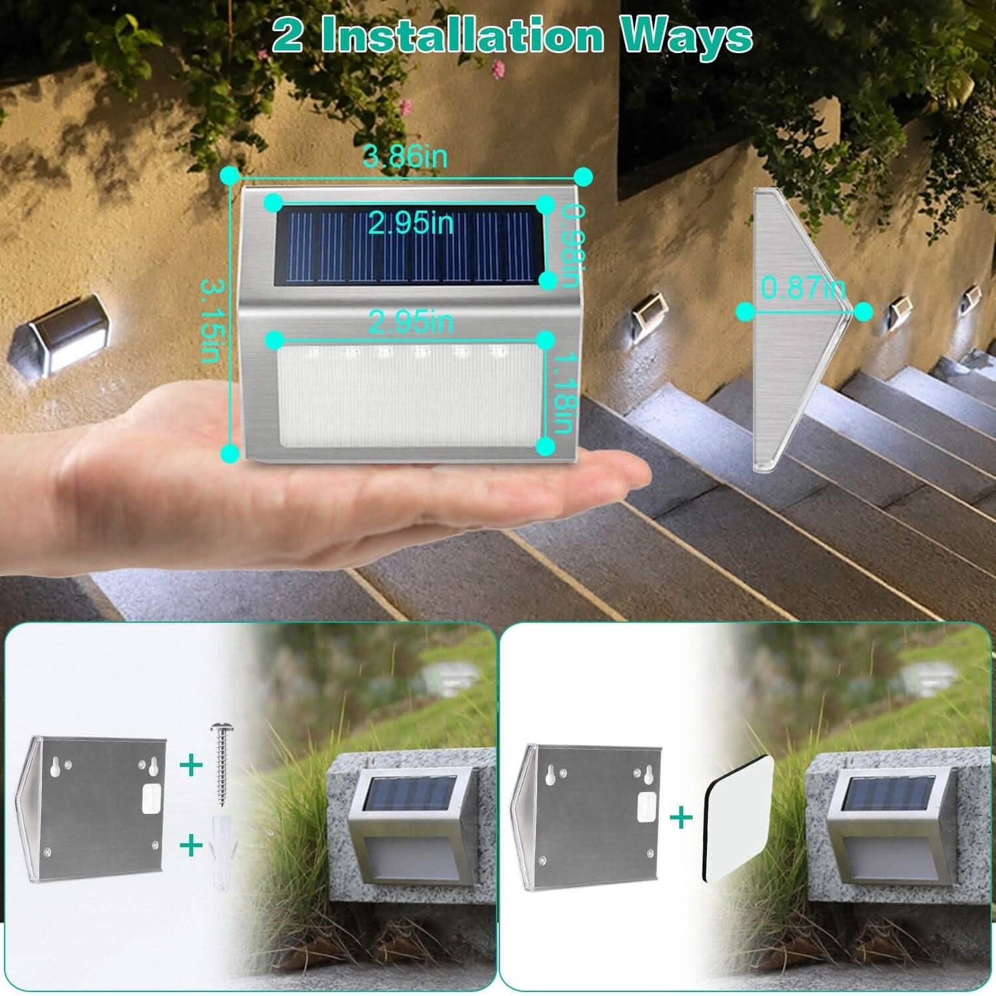 6er-Pack: Solar-Stufenleuchten
