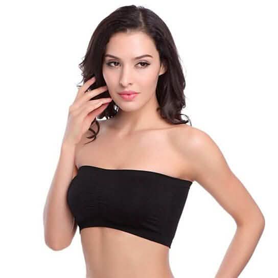 6er-Pack: Nahtlose gepolsterte Bandeau-Bralettes für Damen