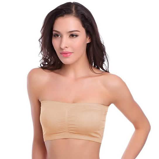 6er-Pack: Nahtlose gepolsterte Bandeau-Bralettes für Damen
