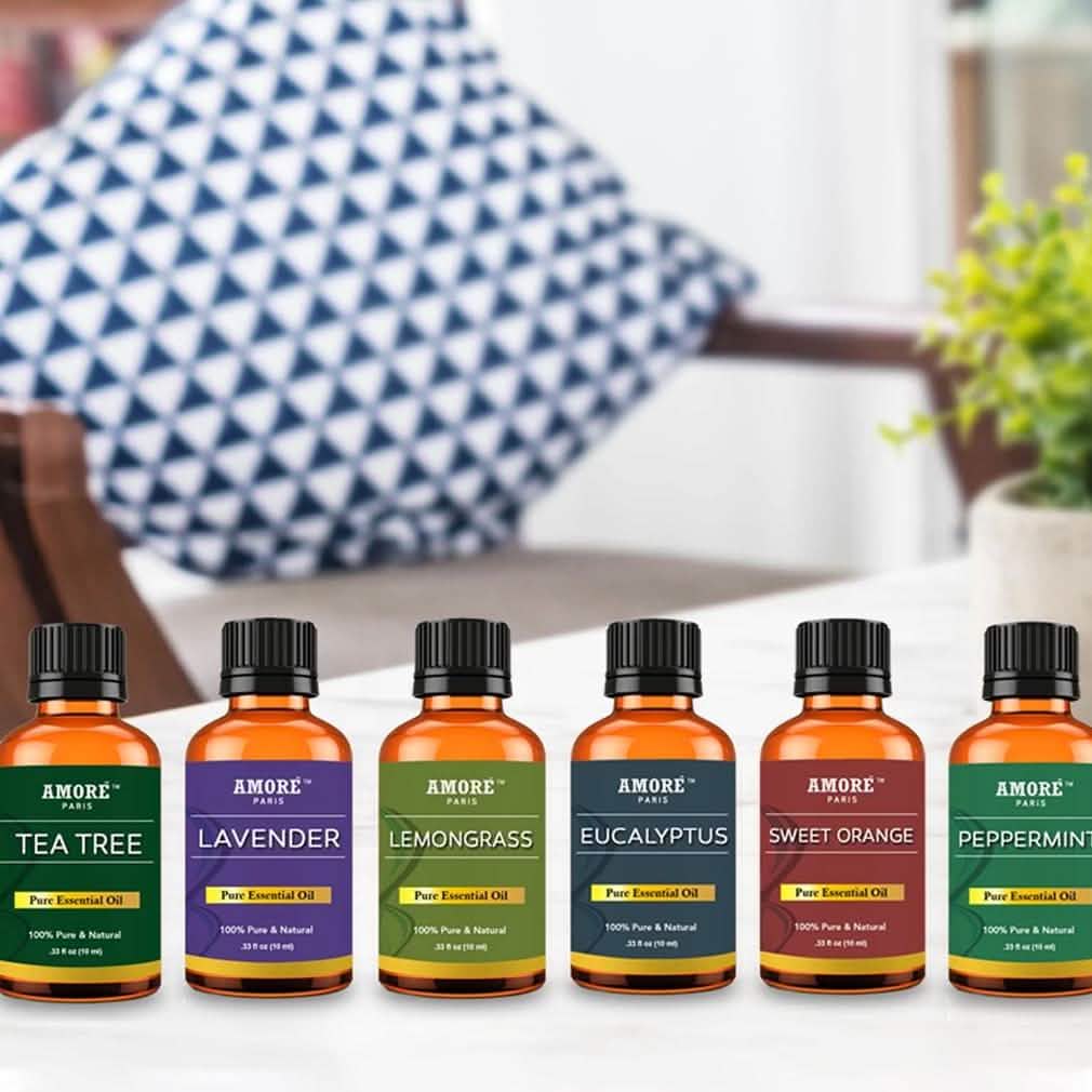 6-teilig: Geschenkset ätherischer Öle in therapeutischer Qualität für Aromatherapie
