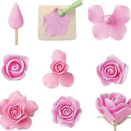 6-teilig: Backform Fondant Kuchen Zuckerblume Rose Keks