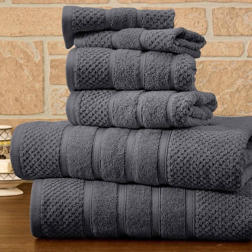 6-teiliges Bibb Home Handtuch-Set aus 100 % saugfähiger ägyptischer Baumwolle