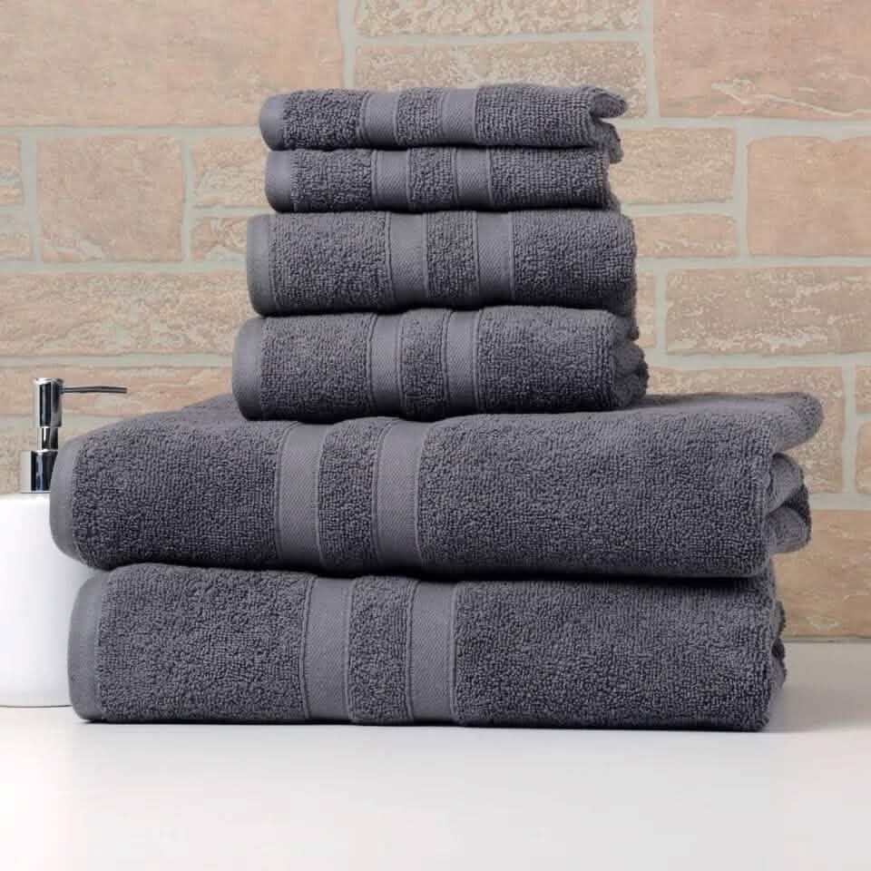 6-teiliges Bibb Home Handtuch-Set aus 100 % saugfähiger ägyptischer Baumwolle