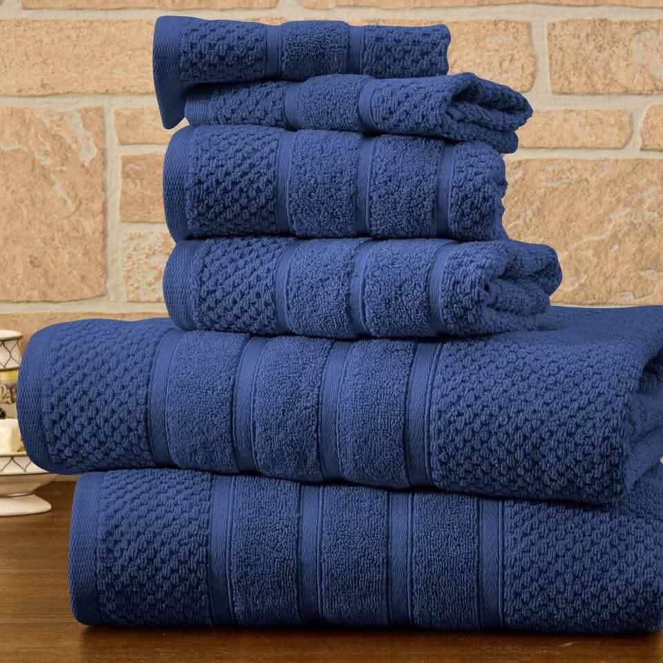 6-teiliges Bibb Home Handtuch-Set aus 100 % saugfähiger ägyptischer Baumwolle