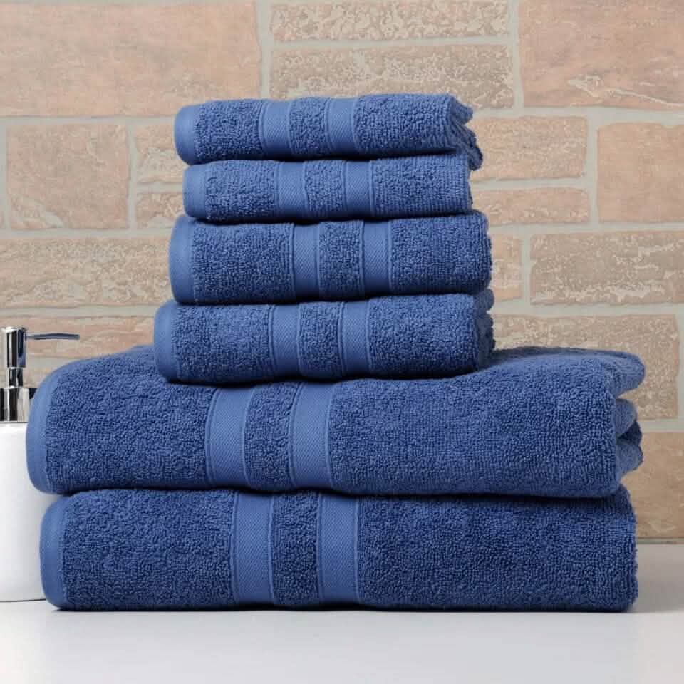 6-teiliges Bibb Home Handtuch-Set aus 100 % saugfähiger ägyptischer Baumwolle