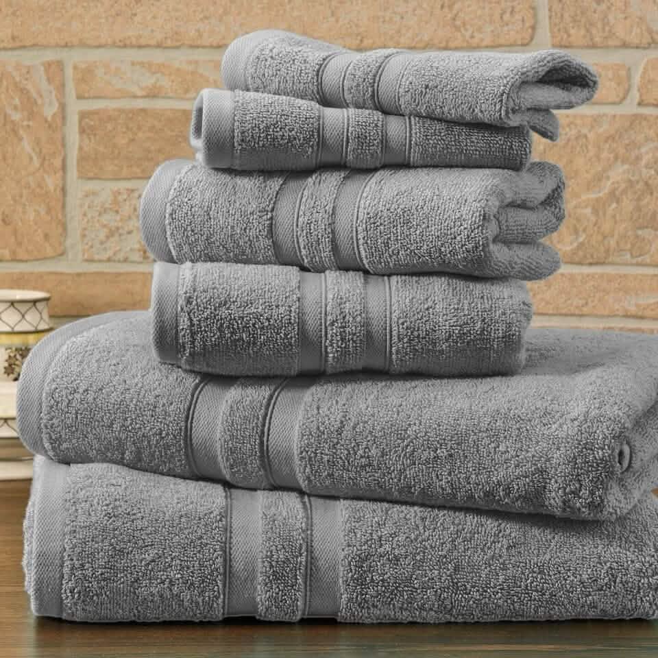6-teiliges Bibb Home Handtuch-Set aus 100 % saugfähiger ägyptischer Baumwolle