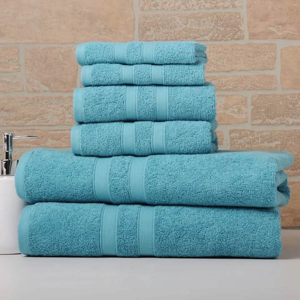 6-teiliges Bibb Home Handtuch-Set aus 100 % saugfähiger ägyptischer Baumwolle