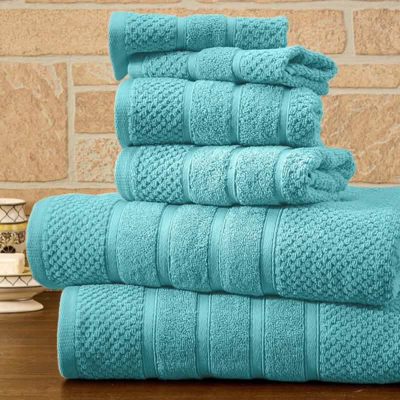 6-teiliges Bibb Home Handtuch-Set aus 100 % saugfähiger ägyptischer Baumwolle