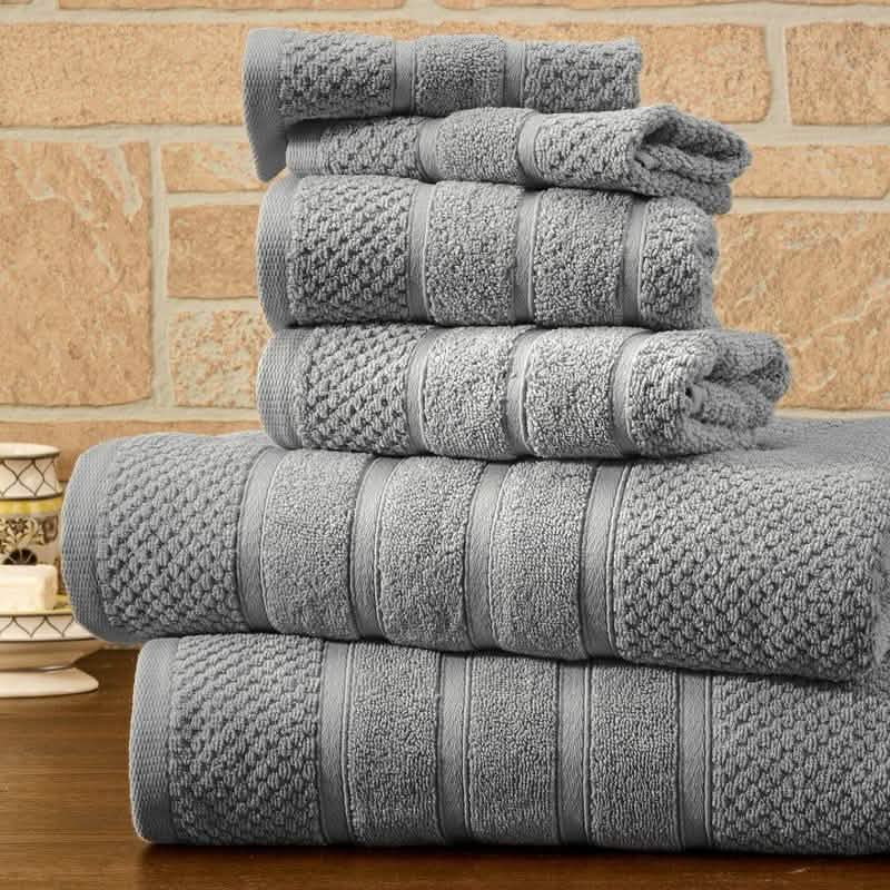 6-teiliges Bibb Home Handtuch-Set aus 100 % saugfähiger ägyptischer Baumwolle