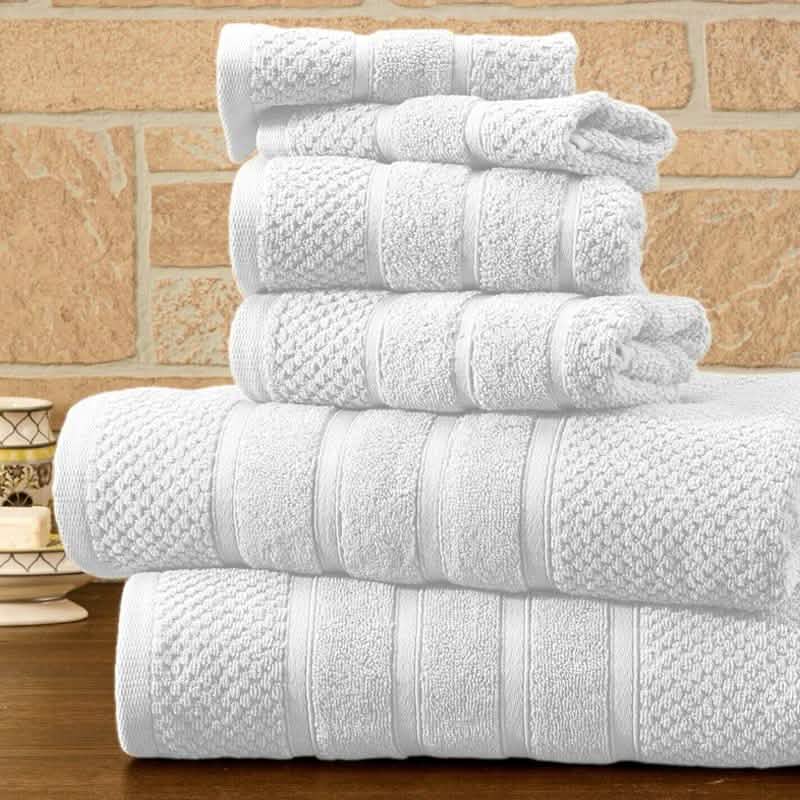 6-teiliges Bibb Home Handtuch-Set aus 100 % saugfähiger ägyptischer Baumwolle