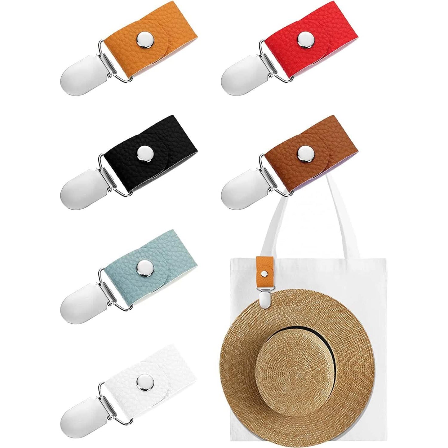 6-teilig: Hutclip für Sommerreisen an Tasche Gepäck PU-Lederhut
