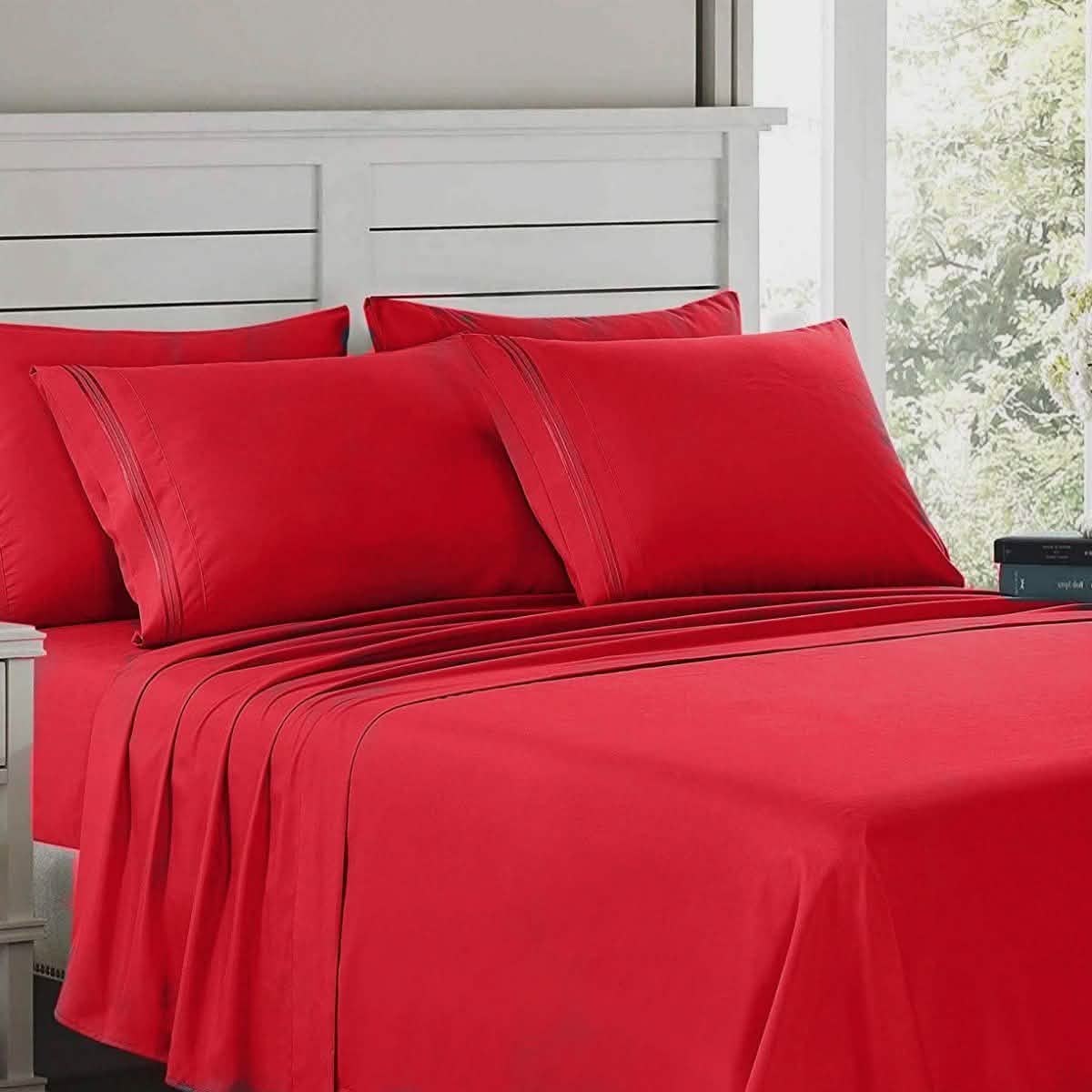 6-teilig: Lux Decor Collection Bettwäsche-Set der Serie 1800