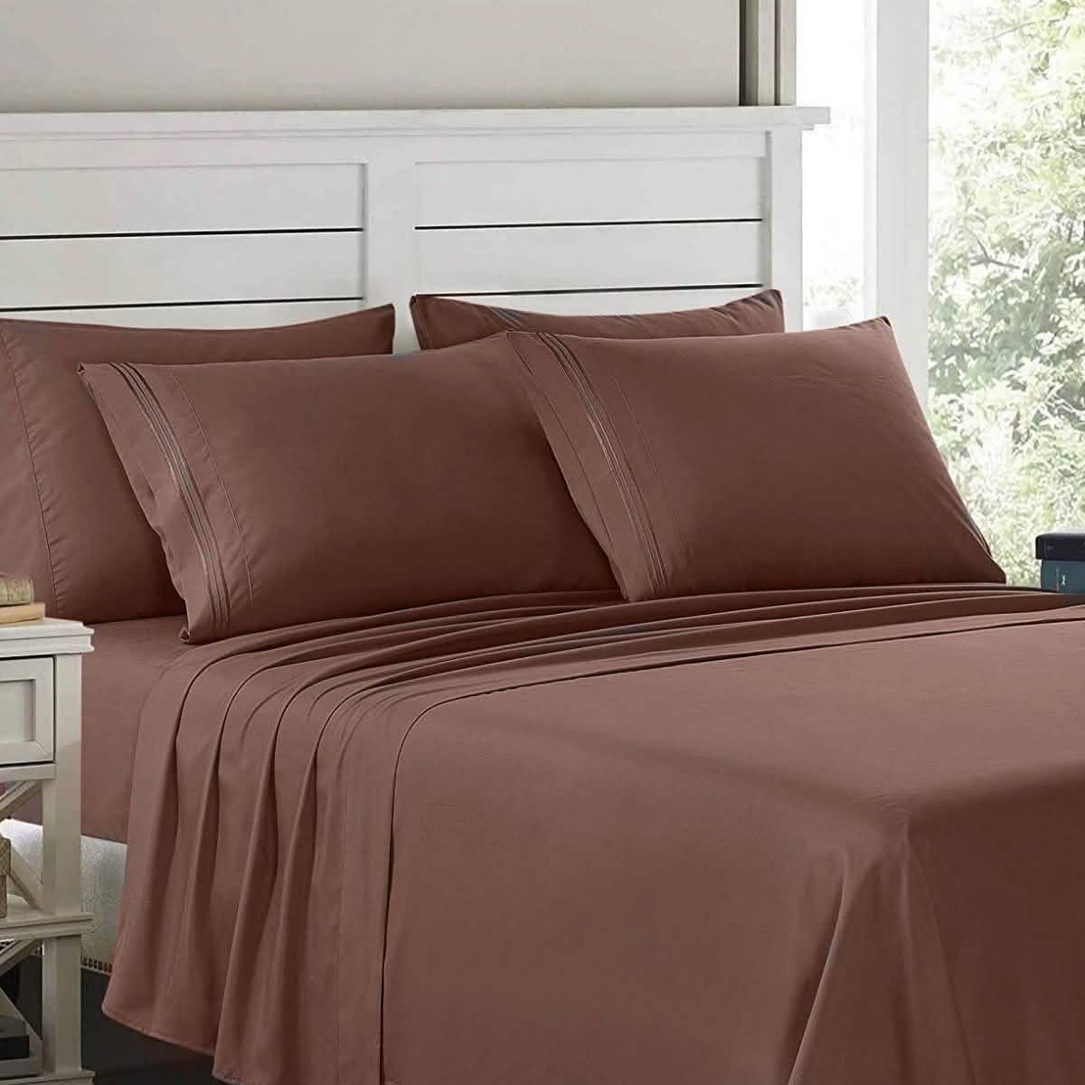 6-teilig: Lux Decor Collection Bettwäsche-Set der Serie 1800