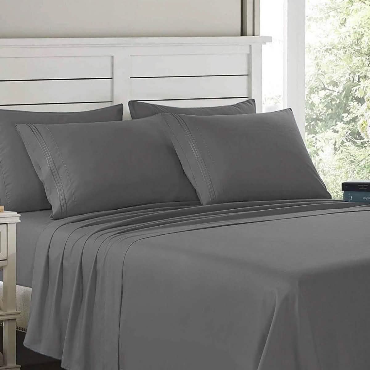 6-teilig: Lux Decor Collection Bettwäsche-Set der Serie 1800