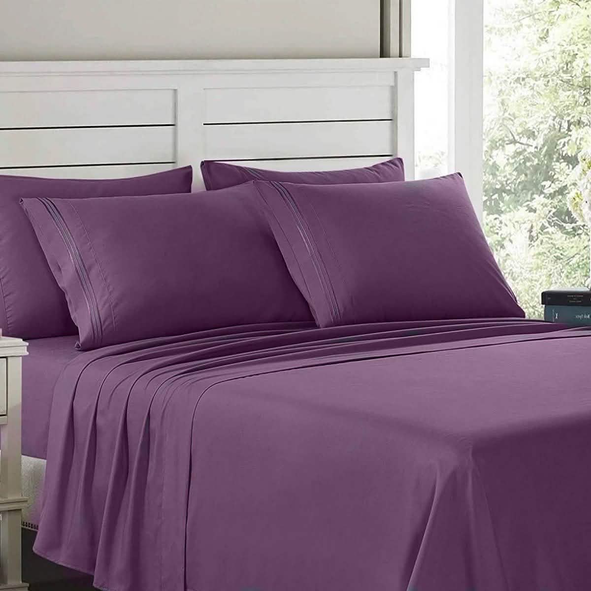 6-teilig: Lux Decor Collection Bettwäsche-Set der Serie 1800