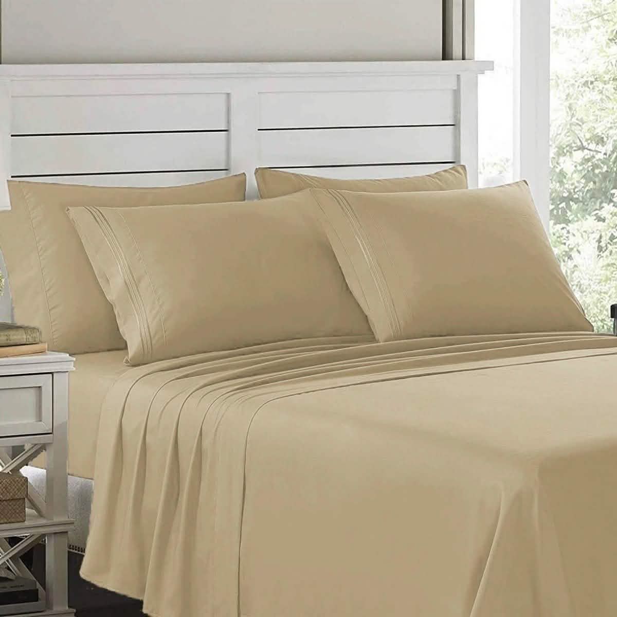 6-teilig: Lux Decor Collection Bettwäsche-Set der Serie 1800