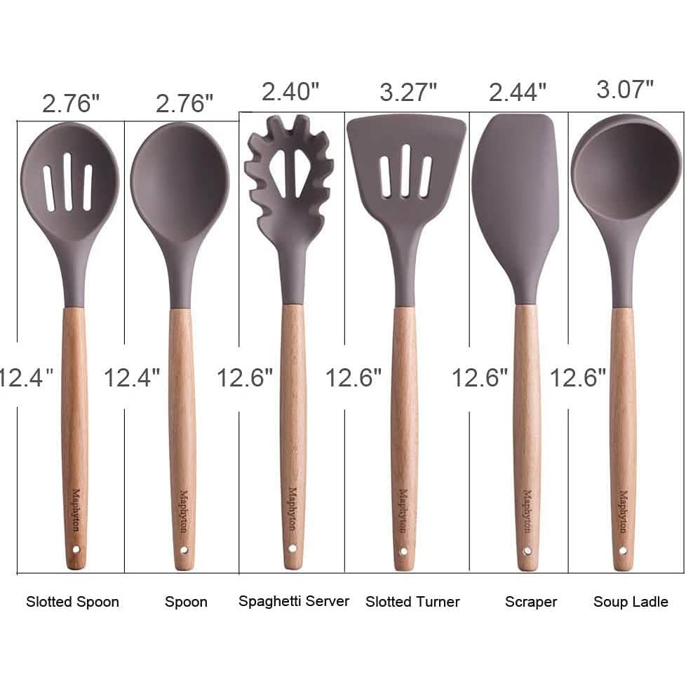 6-teilig: Maphyton antihaftbeschichtetes Silikon-Kochutensilien-Set