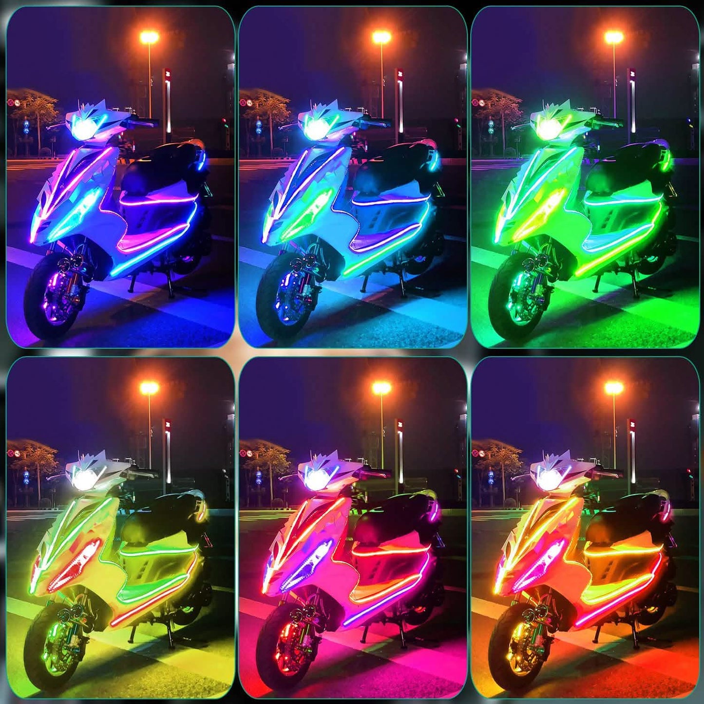 6-teilig: Motorrad-LED-Lichtleisten