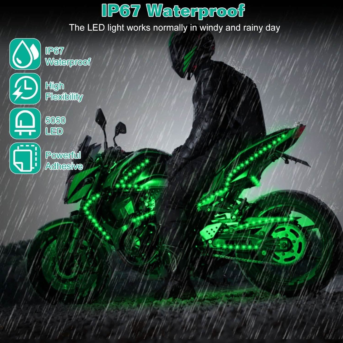 6-teilig: Motorrad-LED-Lichtleisten