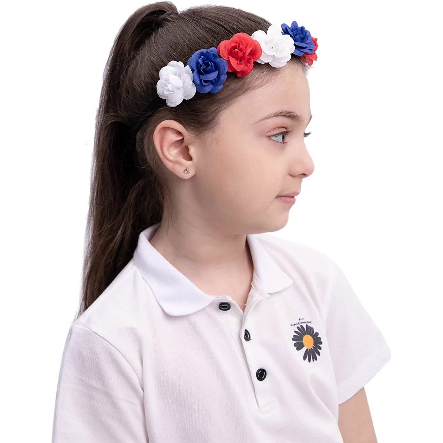 6 Stück: Patriotische Blumenhaarreifen