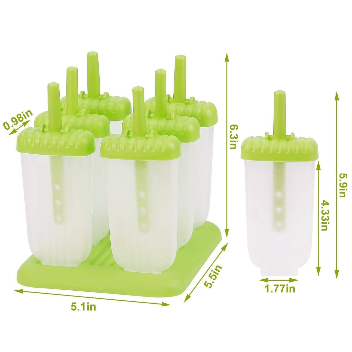 6-teilig: Eisformen wiederverwendbar DIY Eis am Stiel Maker