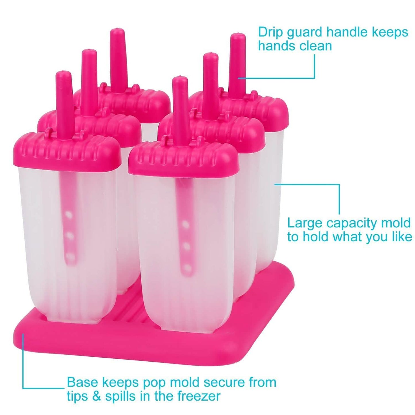 6-teilig: Eisformen wiederverwendbar DIY Eis am Stiel Maker