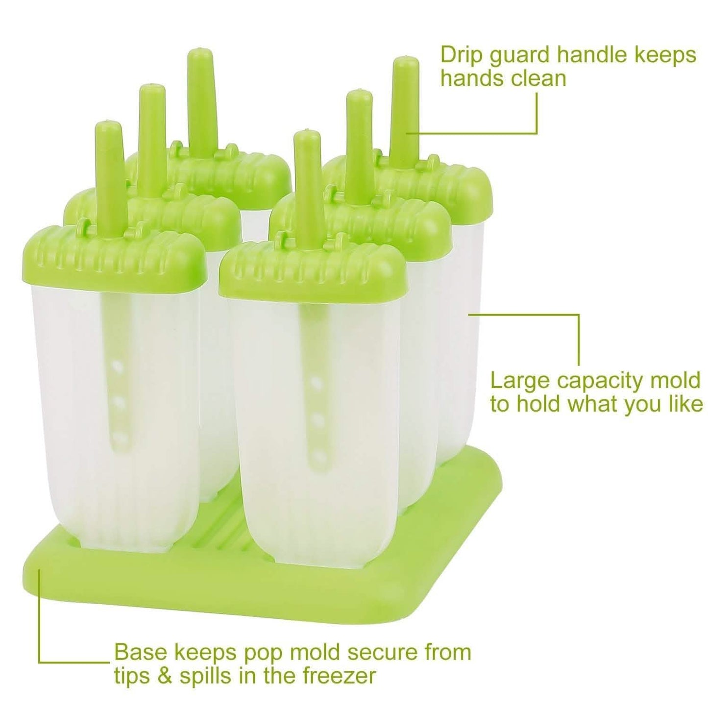 6-teilig: Eisformen wiederverwendbar DIY Eis am Stiel Maker